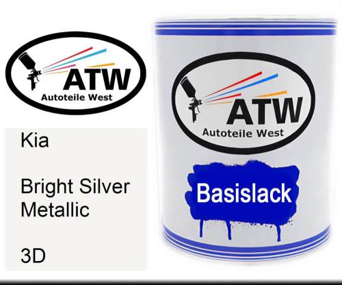 Kia, Bright Silver Metallic, 3D: 1L Lackdose, von ATW Autoteile West.